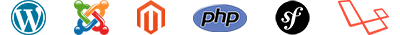 wordpress joomla magento php symfony laravel